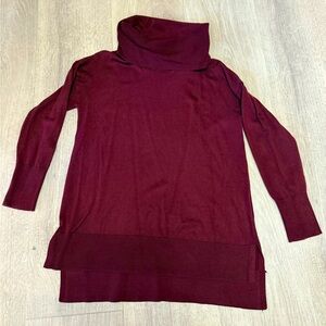 Premise burgundy Cowl Neck Sweater Tunic